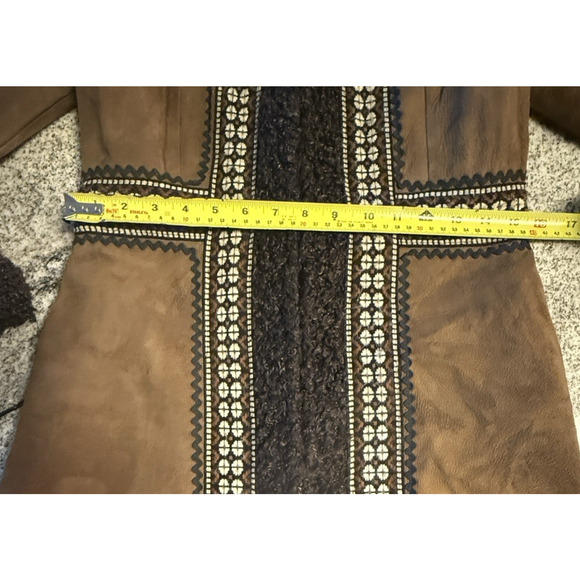 Vintage 70s Leather Penny‎ Lane Coat Embroidered Size S Hippie Boho Dan Di Modes - Picture 16 of 16